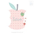Behang, kinderbehang met appel en lieveheersbeestje.
