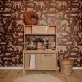 Behang met jungle dieren, kinderbehang voor kinderkamer.
