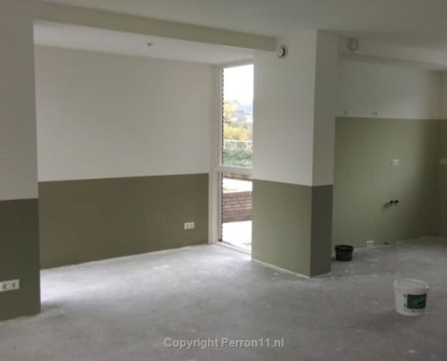 Behang, kinderbehang in een nieuwbouwwand.