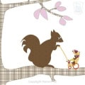 Behang met eekhoorn en kinderbehang, kinderkamer decor.