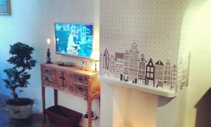 Kinderbehang met grachtenhuisjes, behang, kinderbehang.