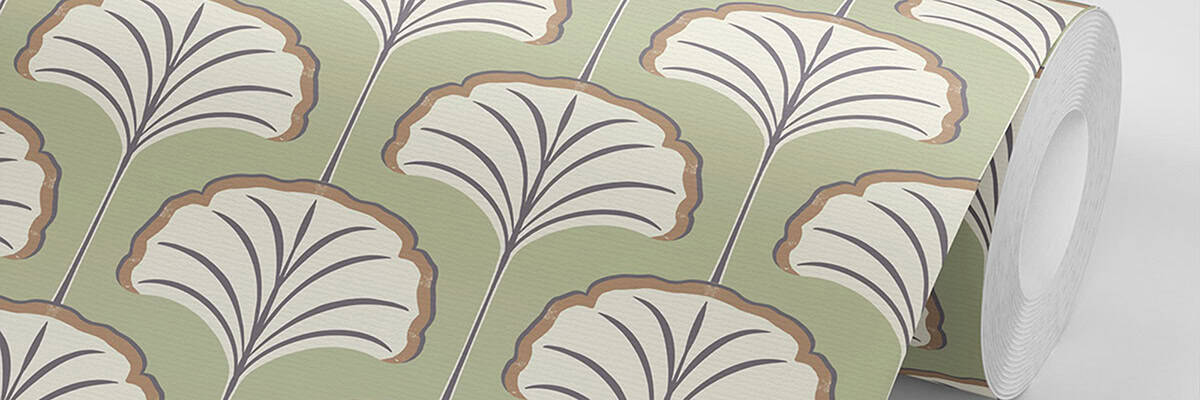 Retro bloemen behang voor kinderkamer Behang, kinderbehang met retro bloemen patroon.