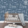 Behang met wilde dieren, kinderbehang, jungle thema.