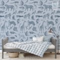 Behang met jungle dieren, kinderbehang voor kinderkamer.