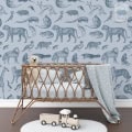 Behang met jungle dieren, kinderbehang voor kinderkamer.