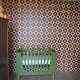 Behang, kinderbehang met retro patroon in kinderkamer.