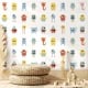 Kinderbehang met vrolijke dieren en monsters, behang, kinderbehang.