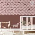 Behang met hondenmotief voor kinderbehang.