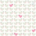 Behang met witte en roze vogels, kinderbehang.