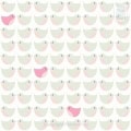 Behang met witte en roze vogels, kinderbehang.