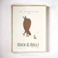 Behang, kinderbehang met rock & roll thema en schattige dieren op skates.