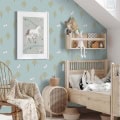 Behang met een eenhoorn en bosdieren, kinderbehang.