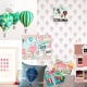 Behang, kinderbehang met luchtballonnen en avontuurlijke prints.