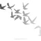 Behang, kinderbehang met silhouetten van vliegende vogels.