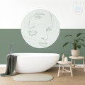 Behang met abstracte gezichten, kinderbehang, modern design.