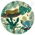 Behang met jungle dieren en tropische planten, kinderbehang.