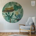 Kinderbehang met jungle dieren en planten, behang, kinderbehang.