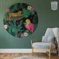 Behang met jungle en dieren voor kinderkamer.