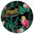 Behang met jungle dieren en tropische planten, kinderbehang.