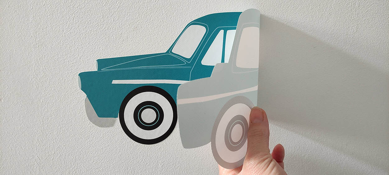 Kinderbehang met autothema, behang, kinderbehang.