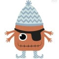 Behang, kinderbehang met schattige piratenknul.