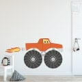 Behang met kinderauto en pinguïn, kinderbehang.