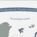 Behang, kinderbehang met wereldkaart en tekst.