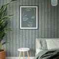 Behang, kinderbehang met abstract gezichtsmotief.