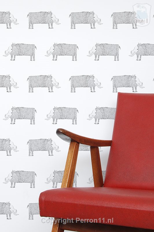 Behang met zebra's, kinderbehang, muurdecoratie voor kinderkamer.