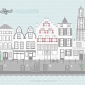 Behang met een stadsgezicht en kerstversiering, kinderbehang.