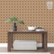 Behang, kinderbehang met retro patroon in oranje, groen en beige tinten.