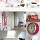 Behang en kinderbehang met zwart-witte dieren en rood-witte accenten.