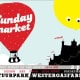 Behang, kinderbehang met Sunday Market thema en kleurrijke illustraties.