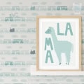Behang, kinderbehang met trein en dieren, LAMA.