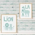 Behang met dieren en treinmotief, kinderbehang.