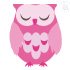 Behang, kinderbehang met schattige uil in roze tinten.