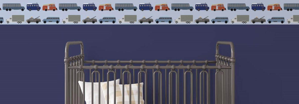 Kinderbehang met auto's, behang voor kinderkamer.