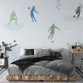 Behang met voetbalfoto's, kinderbehang, sportthema.