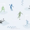 Kinderbehang met voetbalfoto's en sportthema behang.