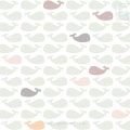 Behang met walvissen, kinderbehang, zacht pastelkleuren.