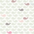 Behang met walvissen, kinderbehang, zacht pastelkleuren.