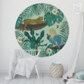 Kinderbehang met jungle dieren en planten, behang, kinderbehang.