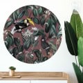 Behang met exotische vogels en tropische bladeren, kinderbehang.