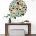Behang met vogeltjes en bloemen, kinderbehang.