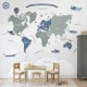 Kinderbehang met wereldkaart en luchtvaartthema, behang, kinderbehang.