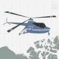 Kinderbehang met helikopter ontwerp voor kinderkamer.