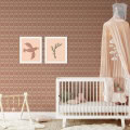 Behang, kinderbehang met vogel en tak design.